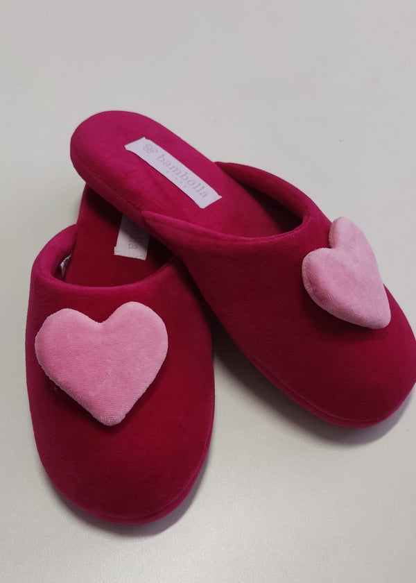 Chinelo De Quarto Plush Coração Pink