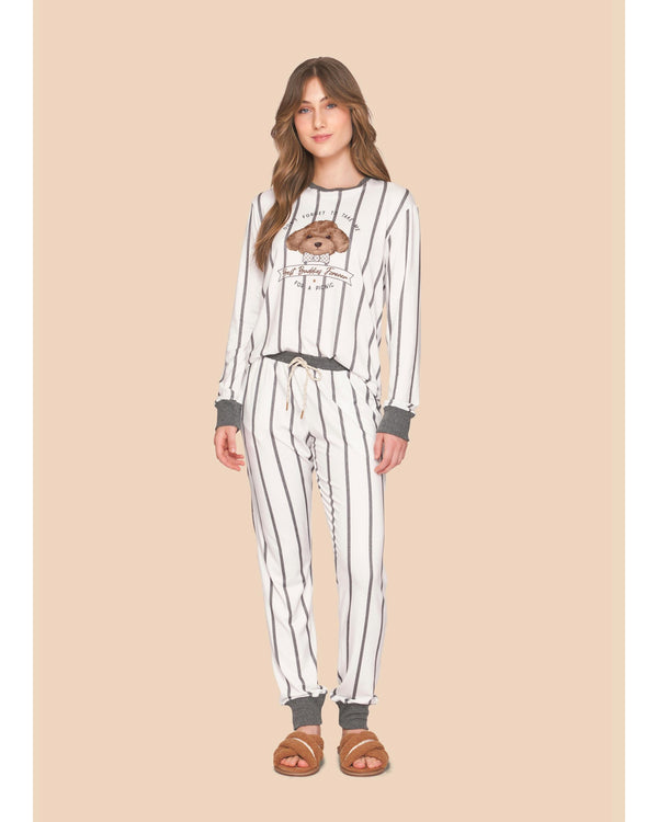 Pijama Feminino Jogger Listrado