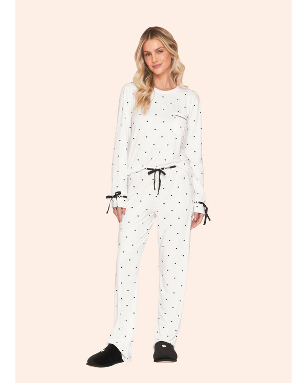 Pijama Feminino Longo Corações