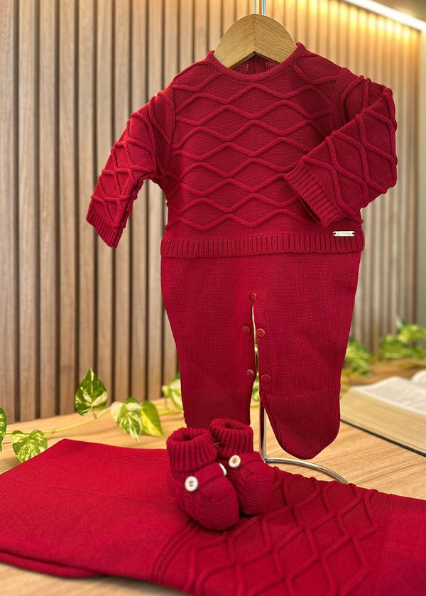 Kit Saída Maternidade Masculino Vermelho