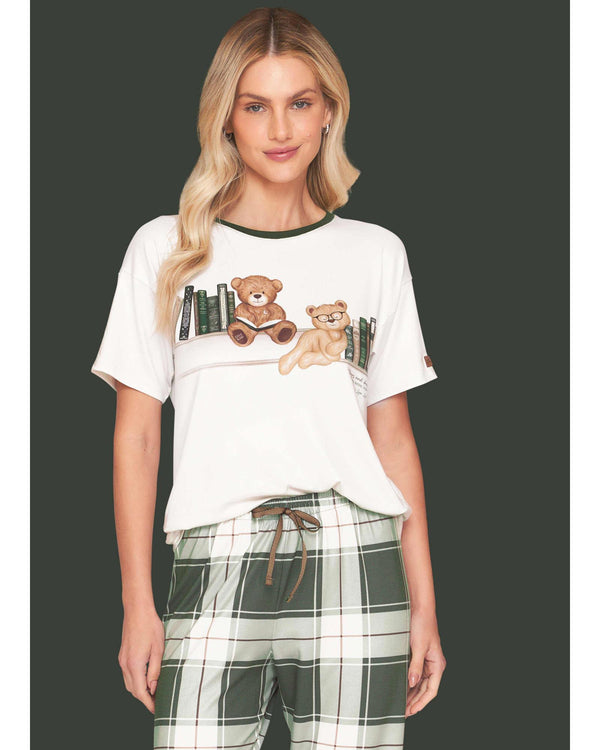 Pijama Feminino Longo Casual Teddy