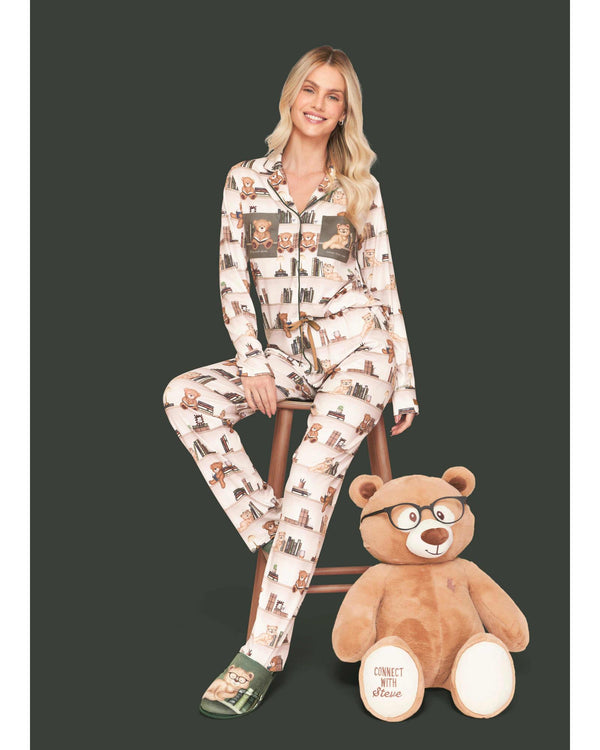 Pijama Feminino Longo Americano Teddy