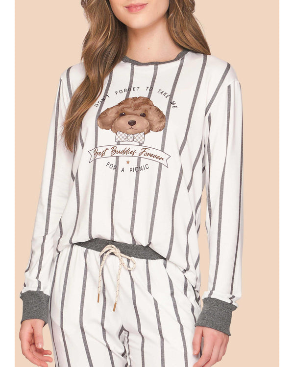 Pijama Feminino Jogger Listrado