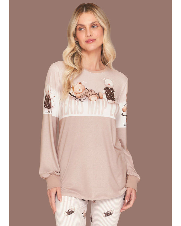 Pijama Feminino Longo Ursos Nap Time