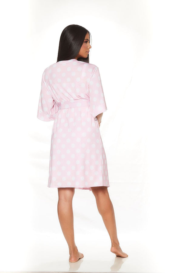 Robe Gestante Curto BM Poá Rosa