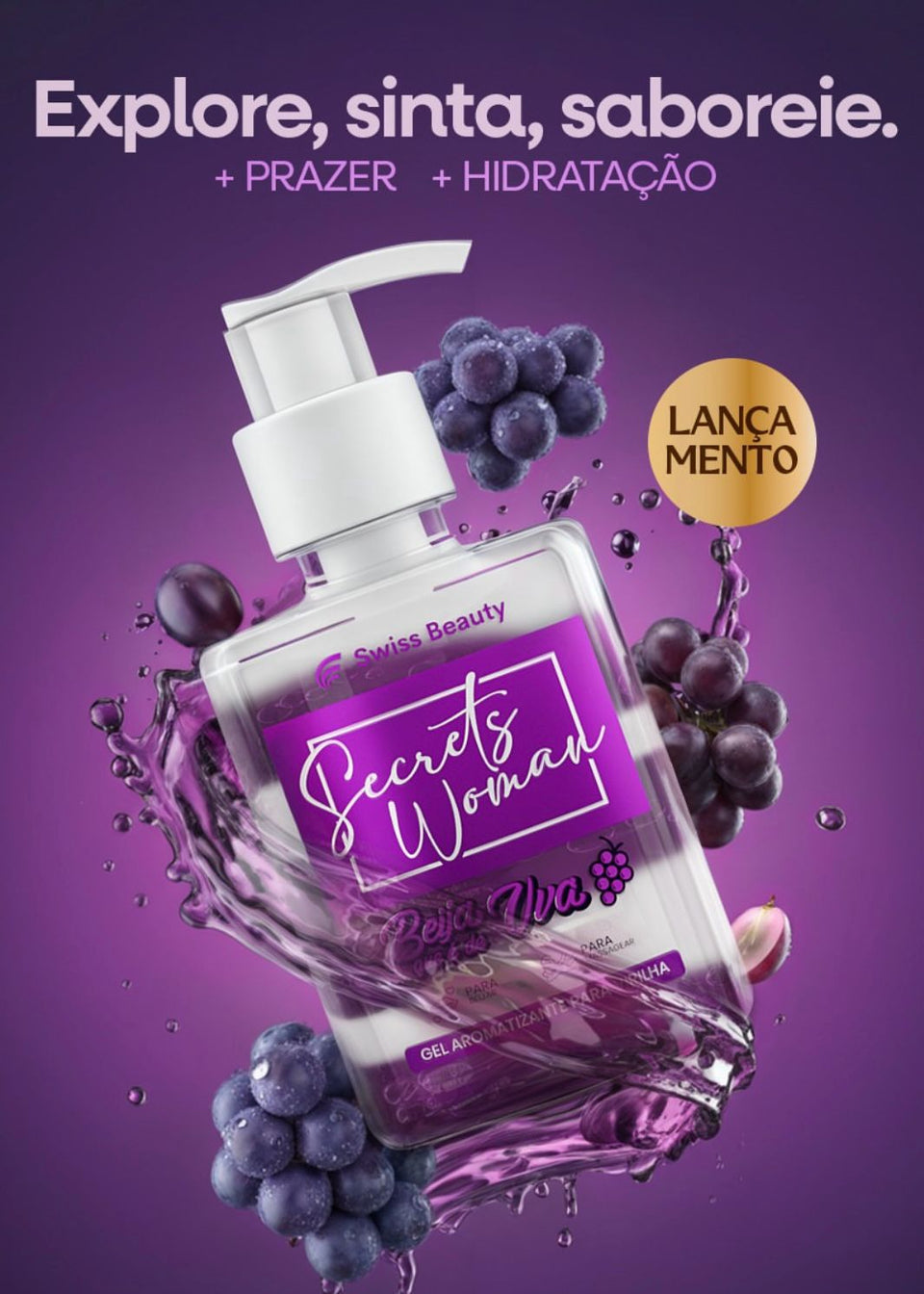 Gel Aromatizante Beijável Secrets Woman Morango