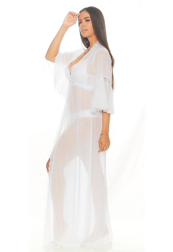 Robe Longo em Tule Branco