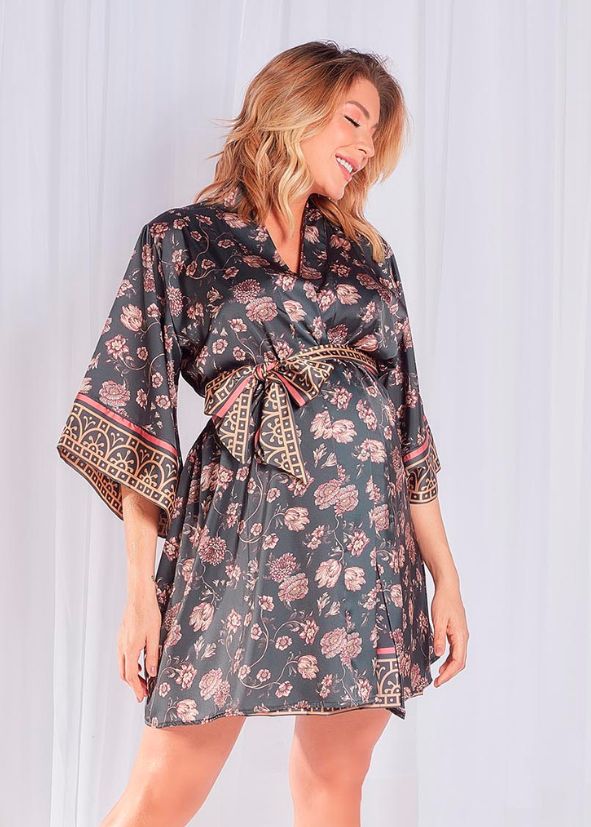 Conjunto Gestante Curto com Camisola para Amamentação Helena