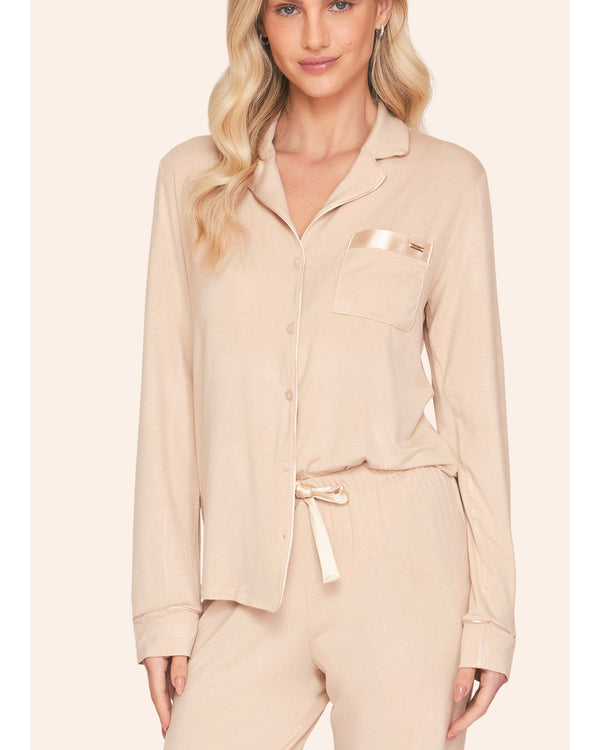 Pijama Feminino Longo Americano Feel The Moment