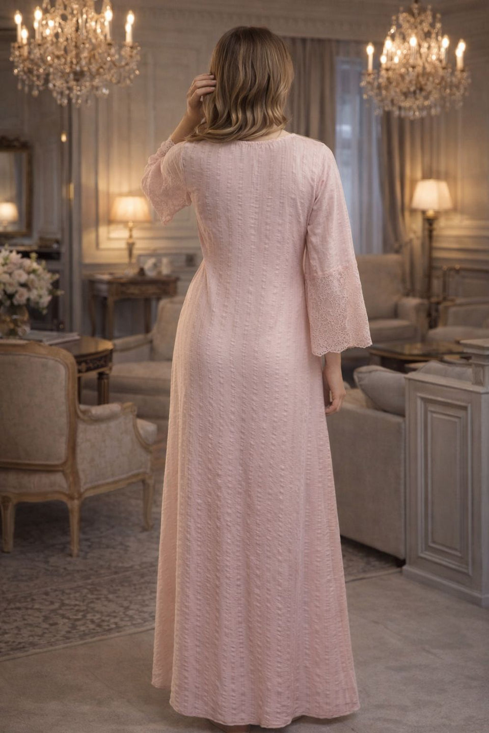 Conjunto Longo com Camisola de Amamentação Rosa