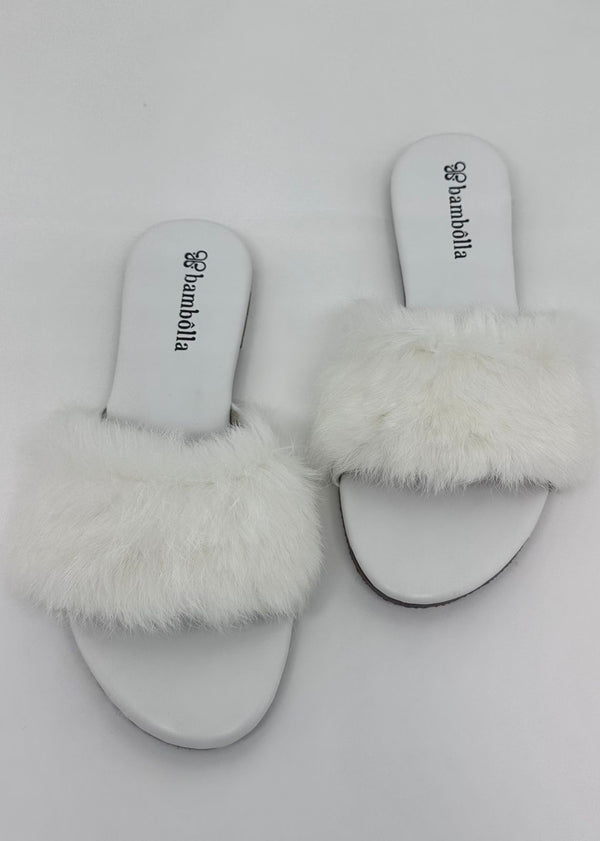 Chinelo De Quarto Flat Pluminhas Branco