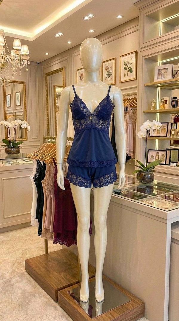 Babydoll Karine Azul Marinho