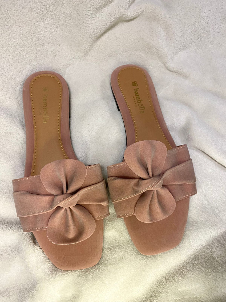 Chinelo De Quarto Laço Nude