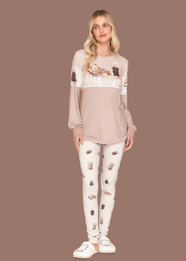 Pijama Feminino Longo Ursos Nap Time