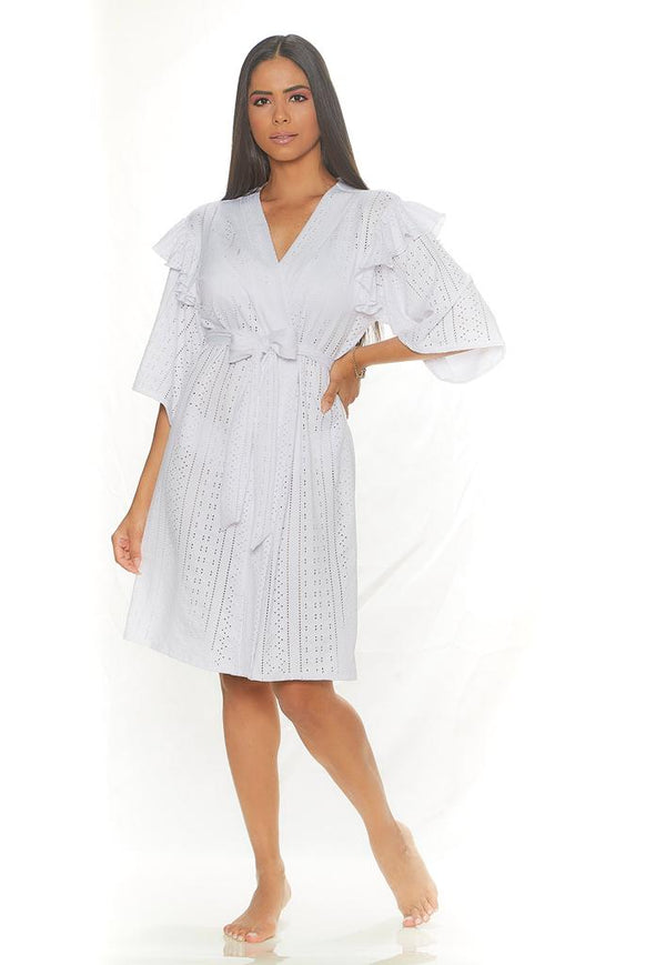 Robe Gestante Curto Lese Branco