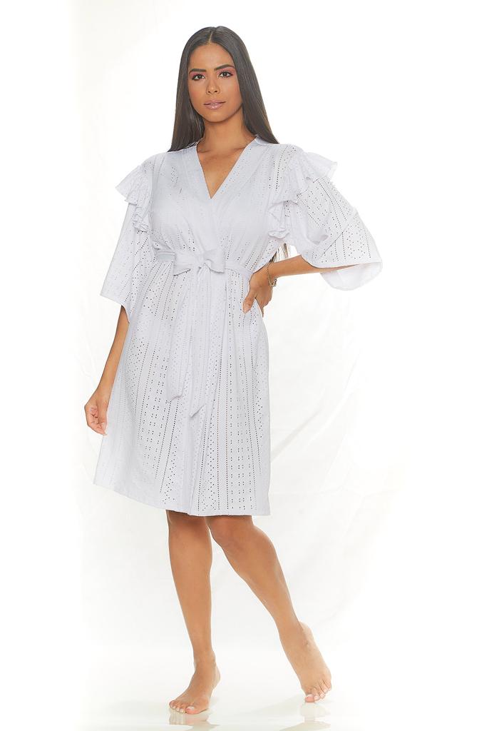 Robe Gestante Curto Lese Branco