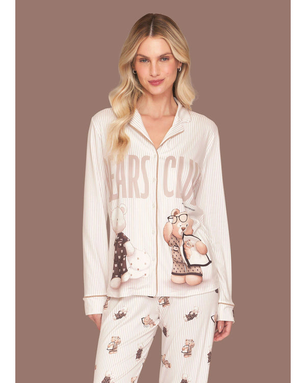 Pijama Feminino Longo Americano Bears Club