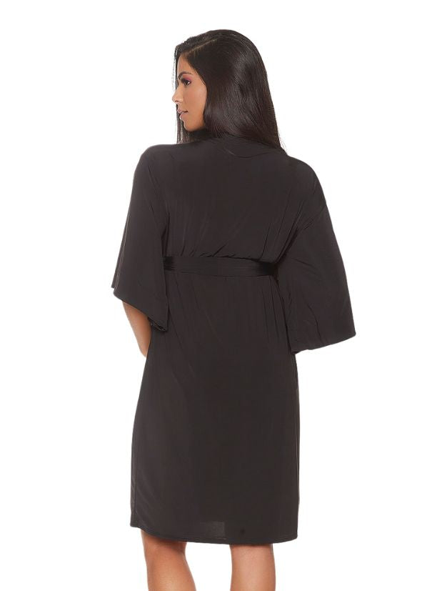 Robe Gestante Curto Liso Preto