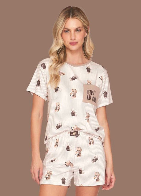 Pijama Feminino Curto Bears Nap Club